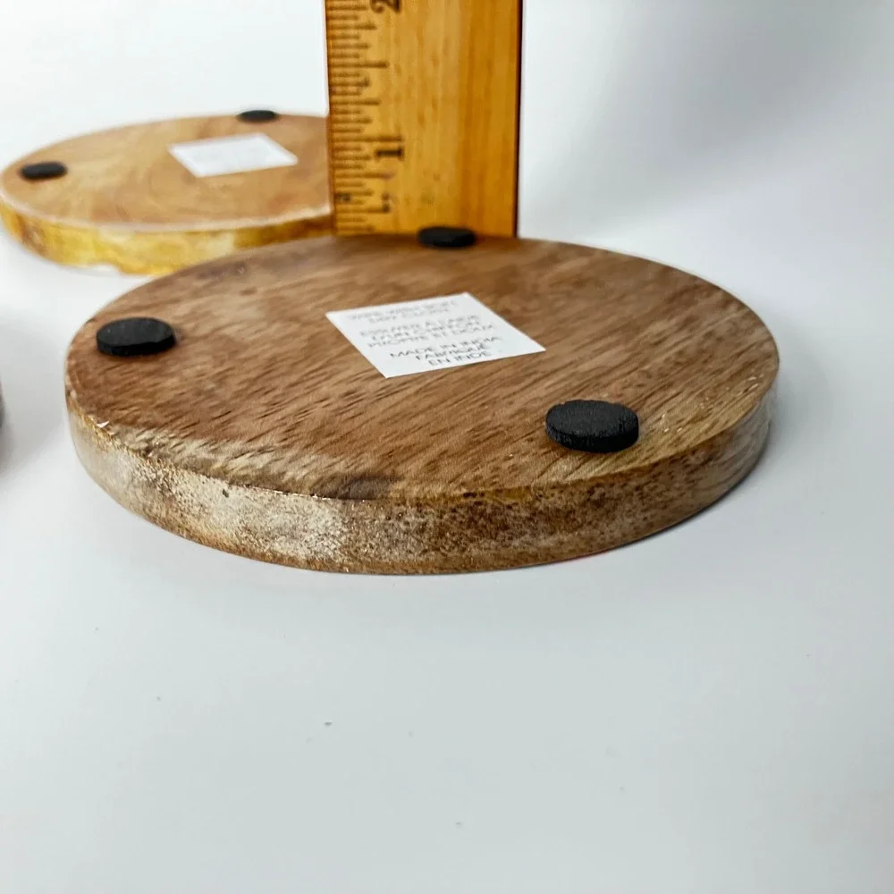 Vintage Drink Coasters Holiday Nutcracker 4in Green Wood Set of‎ 4